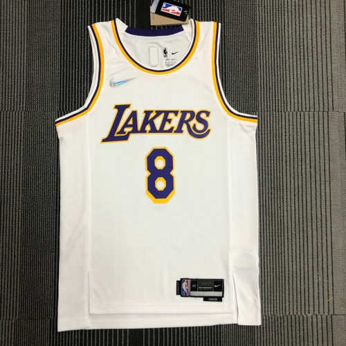 75th Anniversary Los Angeles Lakets White Round Collar #8 NBA Jersey-311