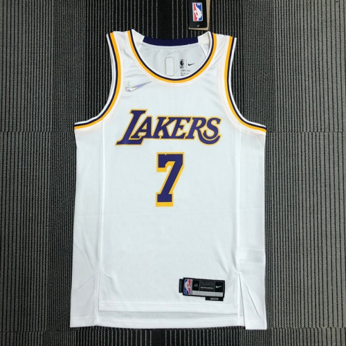 75th Anniversary Los Angeles Lakets White Round Collar #7 NBA Jersey-311