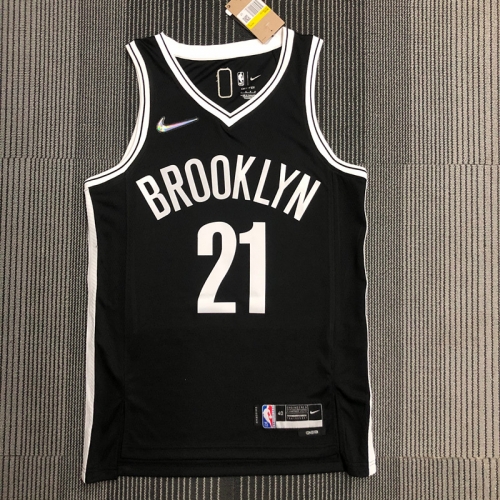75th Anniversary Brooklyn Nets Black #21 NBA Jersey-311