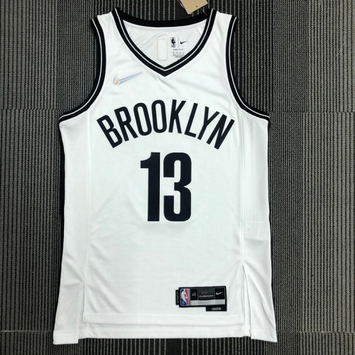 75th Anniversary Brooklyn Nets White #13 NBA Jersey-311