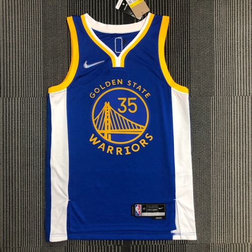 75th Commemorative Edition Golden State Warriors Blue #35 Jersey-311