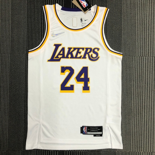 75th Anniversary Los Angeles Lakets White Round Collar #24 NBA Jersey-311