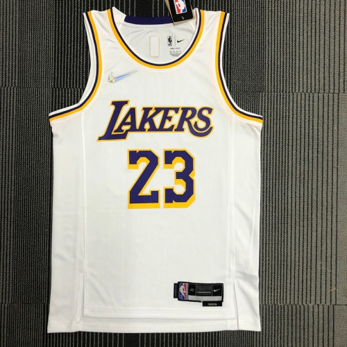 75th Anniversary Los Angeles Lakets White Round Collar #23 NBA Jersey-311