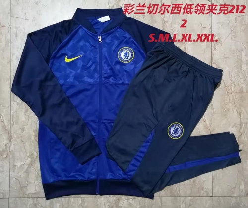 2021-22 Chelsea Cai Blue Low Collar Soccer Jacket Uniform-815