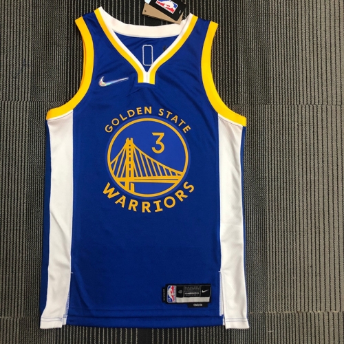 75th Commemorative Edition Golden State Warriors Blue #3 Jersey-311