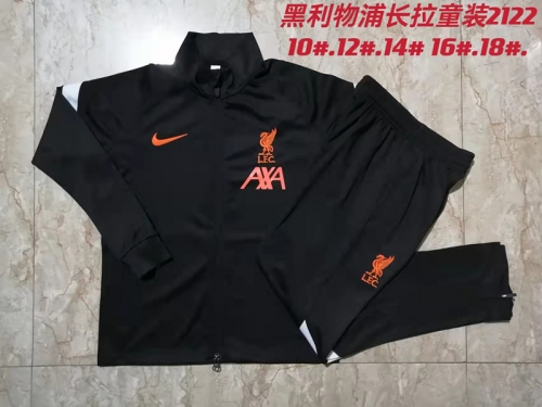 2021/22 Liverpool Black Kids/Youth Soccer Jacket Uniform-815