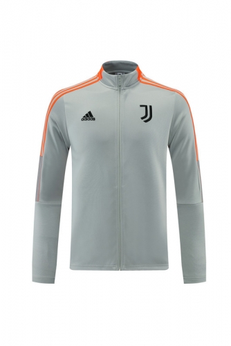 2021-22 Juventus FC Gray Thailand Soccer Jacket Top-LH