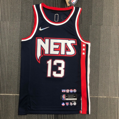 75th Anniversary Brooklyn Nets Black #13 NBA Jersey-311
