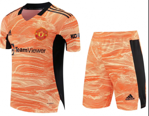 2021/2022 Manchester United Goalkeeper Orange Thailand Soccer Uniform-418