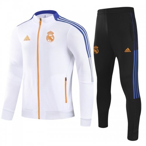 2021/22 Real Madrid White Youth/Kids Thailand Soccer Jacket Uniform-GDP