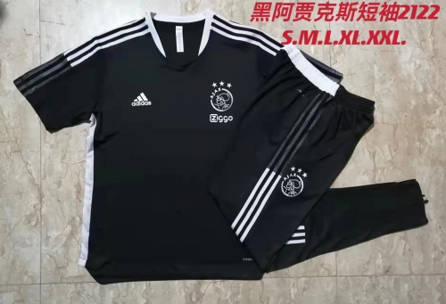 2021-22 Ajax Black Shorts-Sleeve Thailand Tracksuit Uniform-815
