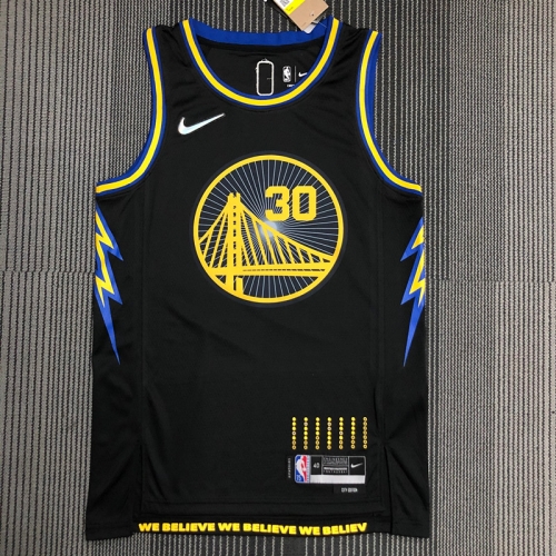 2022 City Version Golden State Warriors Black #30 Jersey-311