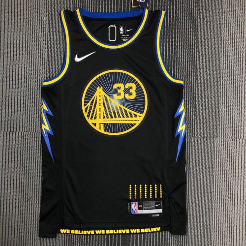 2022 City Version Golden State Warriors Black #33 Jersey-311