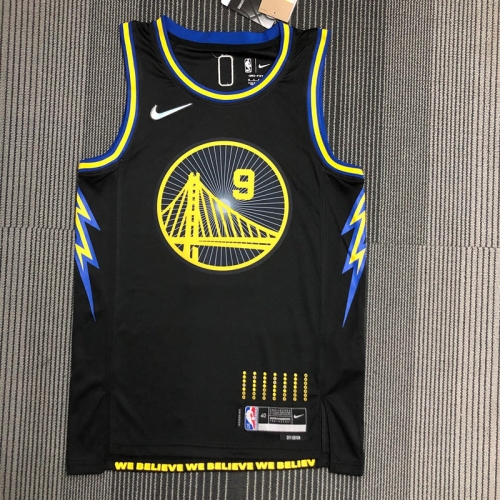 2022 City Version Golden State Warriors Black #9 Jersey-311