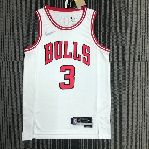 75th Commemorative Edition NBA Chicago Bull White #3 Jersey-311