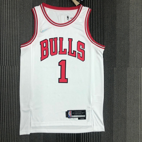 75th Commemorative Edition NBA Chicago Bull White #1 Jersey-311