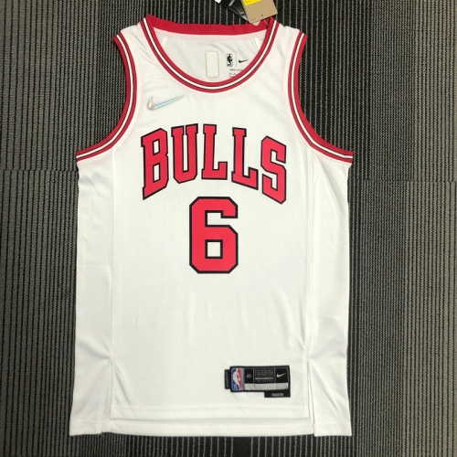 75th Commemorative Edition NBA Chicago Bull White #6 Jersey-311