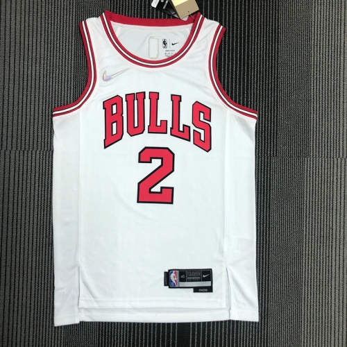75th Commemorative Edition NBA Chicago Bull White #2 Jersey-311