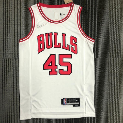 75th Commemorative Edition NBA Chicago Bull White #45 Jersey-311