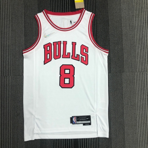 75th Commemorative Edition NBA Chicago Bull White #8 Jersey-311