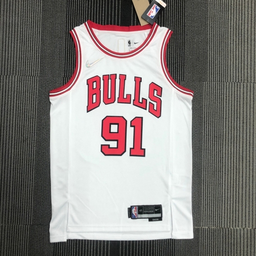 75th Commemorative Edition NBA Chicago Bull White #91 Jersey-311