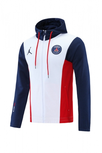 2021-2022 Paris SG White & Soccer Jacket With Hat-LH