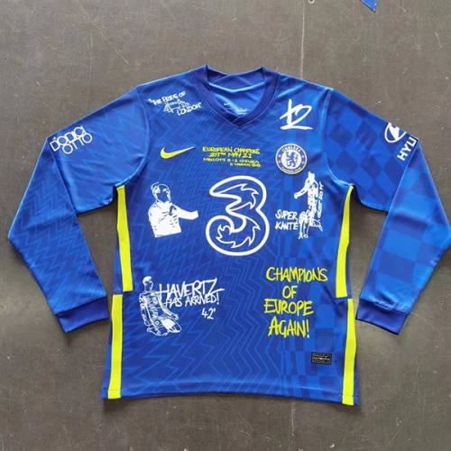 Special Version 2021-2022 Chelsea Home Blue Thailand LS Soccer Jersey AAA