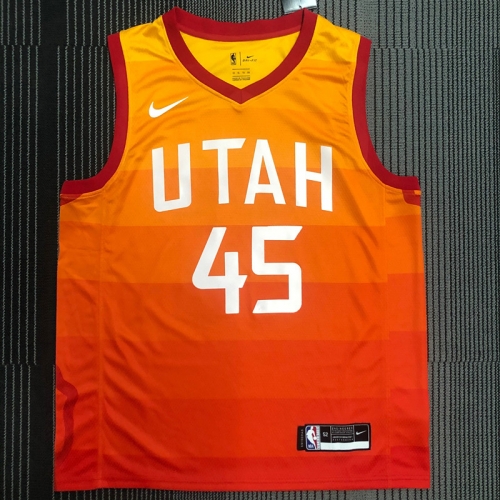 2019 Season NBA Utah Jazz Orange #45 Jersey-311