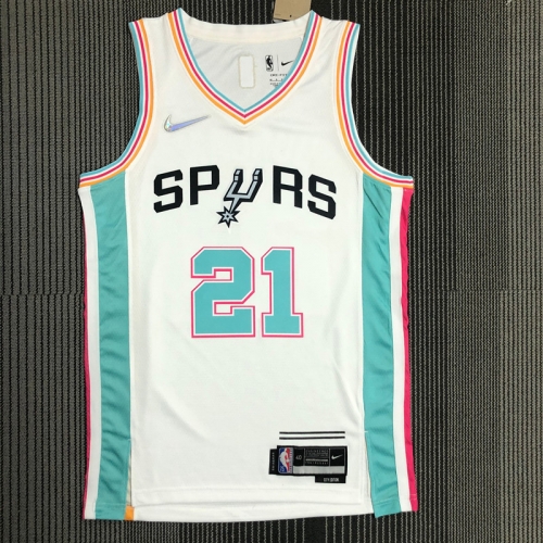 2022 City Version NBA San Antonio Spurs White #21 Jersey-311