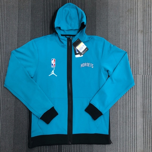 NBA Charlotte Hornets Blue Soccer Jacket Top With Hat-311