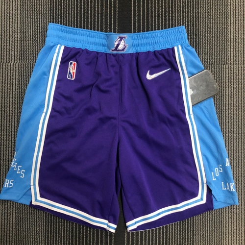 2022 City Version Los Angeles Lakets Purple & Blue NBA Shorts-311