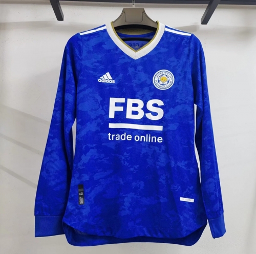 2021/22 Leicester City Home Blue LS Thailand Soccer Jersey AAA-16