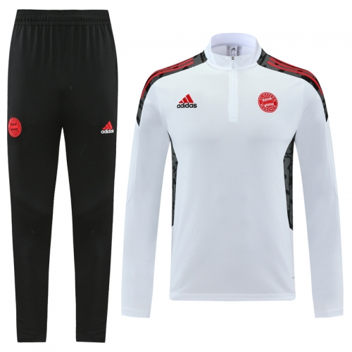 2021-2022 Bayern München White Thailand Soccer Tracksuit Uniform-LH