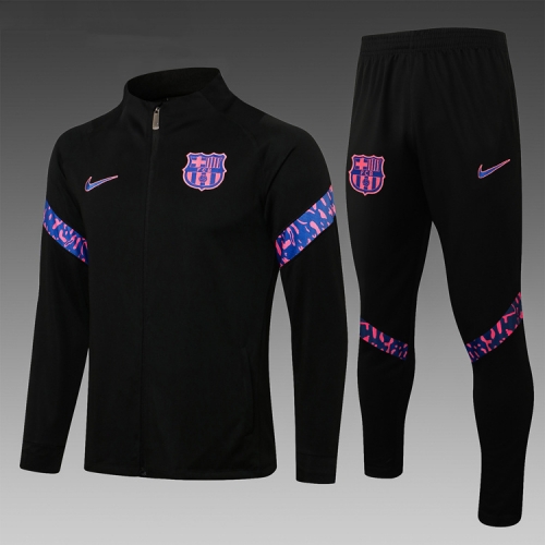 2021-2022 Barcelona Black Thailand Soccer Jacket Uniform-411