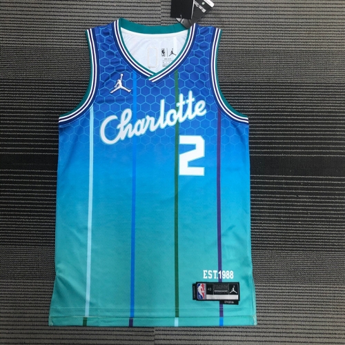 2022 City Version NBA Charlotte Hornets Blue #2 Jersey-311