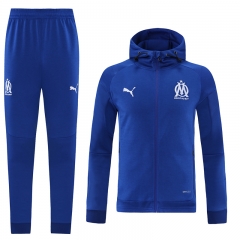 2021-22 Olympique de Marseille CaiBlue Jacket Uniform With Hat-LH