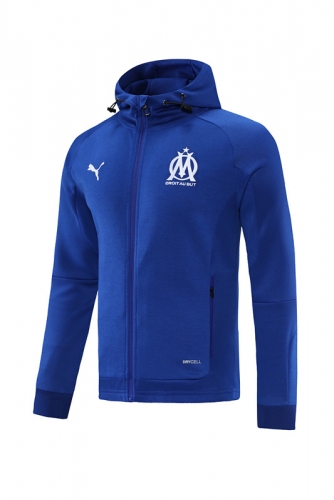 2021-22 Olympique de Marseille CaiBlue Jacket Top With Hat-LH