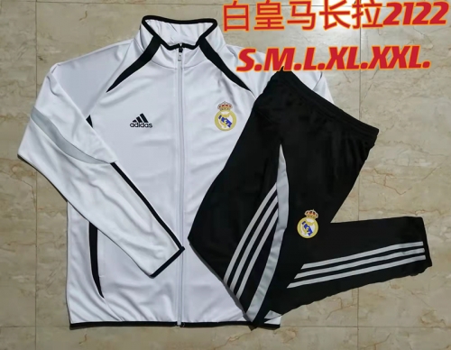 Jonited Version 2021-22 Real Madrid White Thailand Jacket Uniform-815