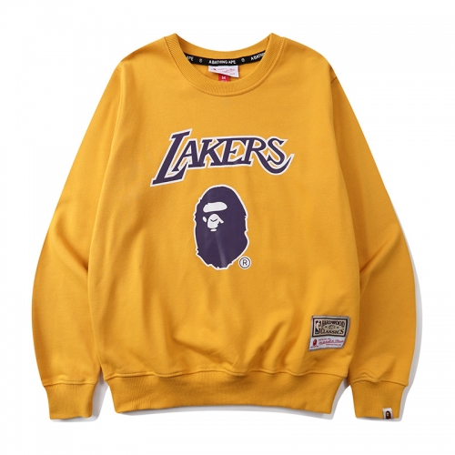 (M-3XL)  Jonited Version NBA Los Angeles Lakers Yellow Tracksuit Top-CC