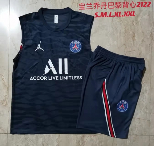 2021-22 Paris SG Royal Blue Thailand Soccer Vest Uniform-815