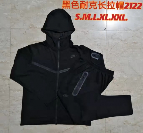 2021/22 Black With Hat Soccer Jacket Uniform-815