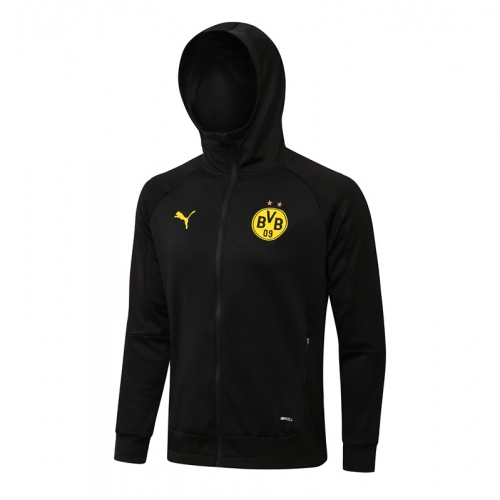 2021-2022 Borussia Dortmund Black Soccer Jacket With Hat-815