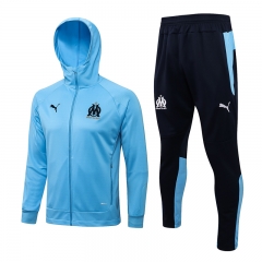 2021-22 Olympique de Marseille Blue Jacket Uniform With Hat-815