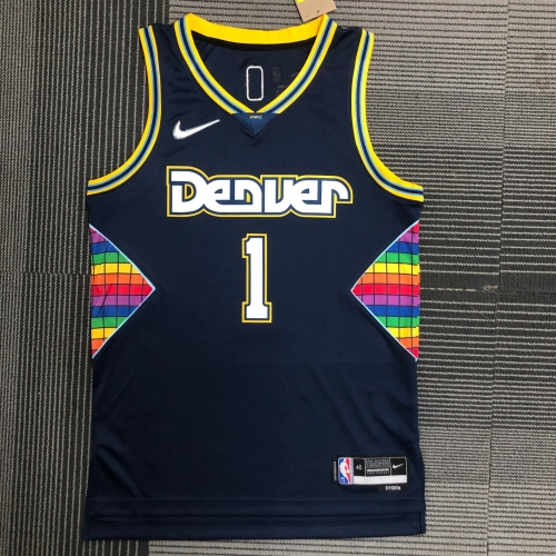 2022 City Version NBA Denver Nuggets Black #1 Jersey-311