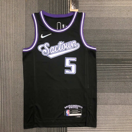 2022 City Version NBA Sacramentos Kings Black & Gray #5 Jersey-311