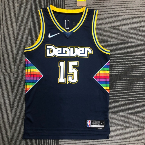 2022 City Version NBA Denver Nuggets Black #15 Jersey-311