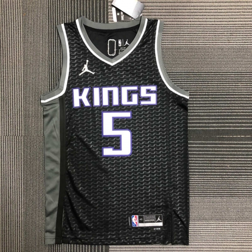 2022 FeiRen Limited Edition NBA Sacramentos Kings Black & Gray #5 Jersey-311