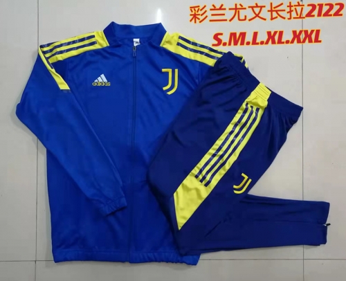 2021-22 Juventus FC Blue With Yellow edge Thailand Soccer Jacket Uniform-815