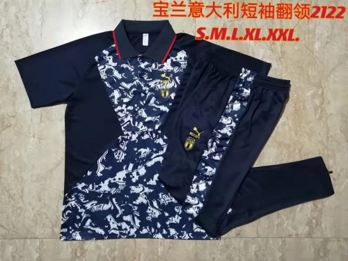 2021-22 Borussia Dortmund Royal Blue Thailand Polo Uniform-815