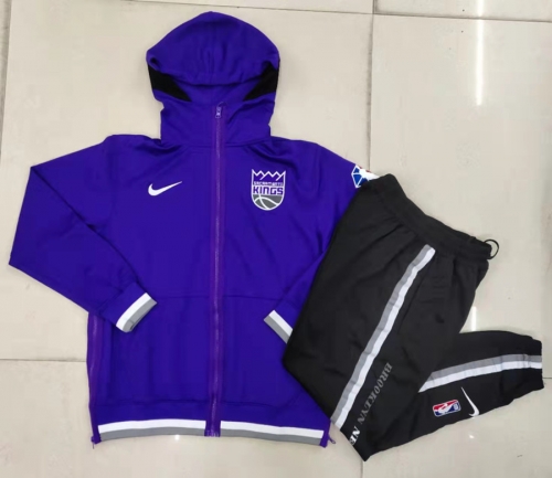 2021-2022 NBA Sacramentos Kings CaiBlue With Hat Jacket Uniform With Hat-815